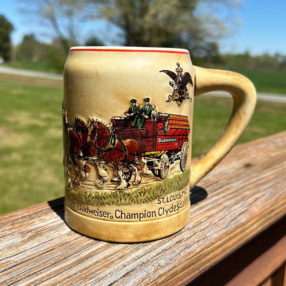 Vintage Budweiser Clydesdales mug